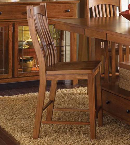 A-America Laurelhurst Slatback Barstool in Mission Oak (Set of 2)
