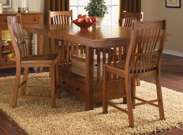 A-America Laurelhurst Slatback Barstool in Mission Oak (Set of 2)