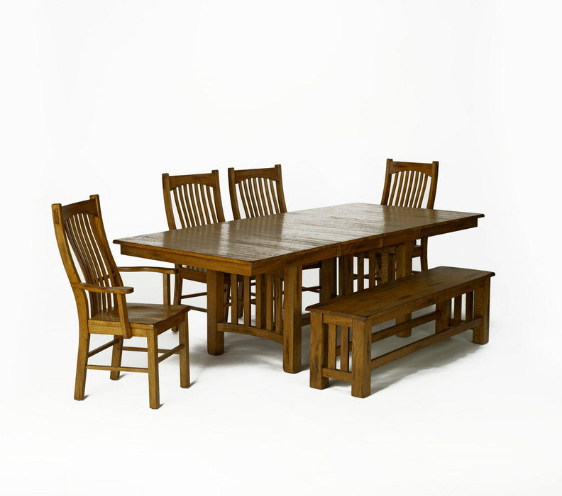 A-America Laurelhurst Trestle Dining Table in Rustic Oak
