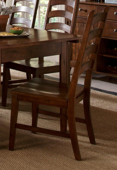 A-America Toluca Ladder Back Side Chair in Rustic Amber (Set of 2)