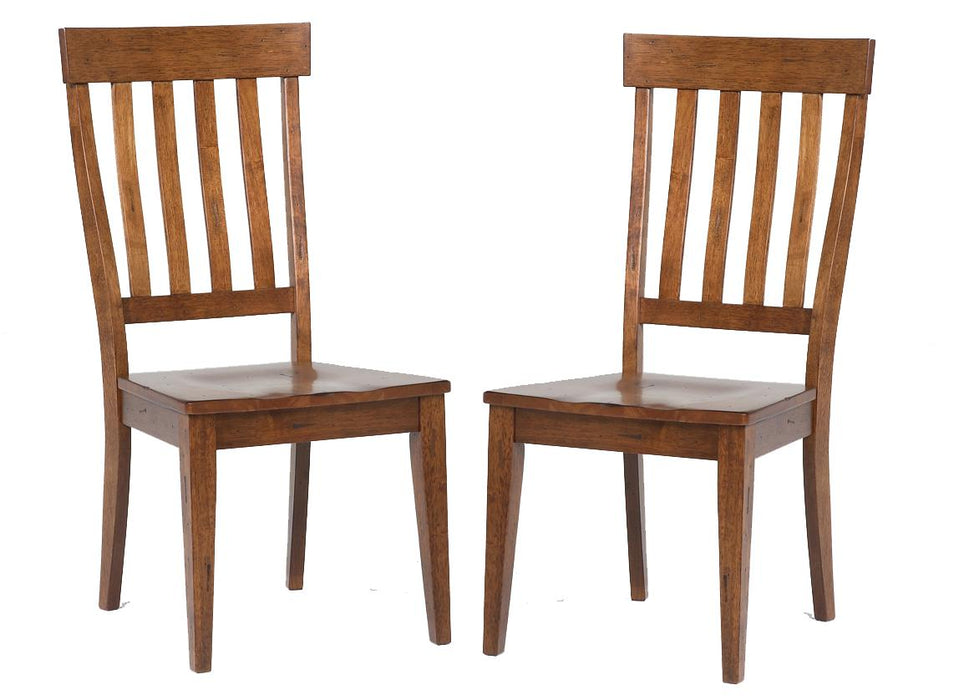 A-America Toluca Slat Back Side Chair in Rustic Amber (Set of 2)