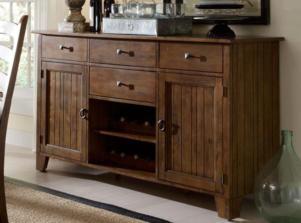 A-America Toluca Wide Server in Rustic Amber
