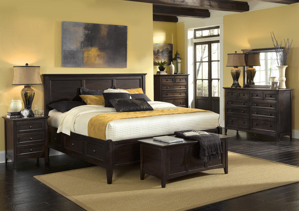 A-America Westlake King Storage Bed in Dark Mahogany