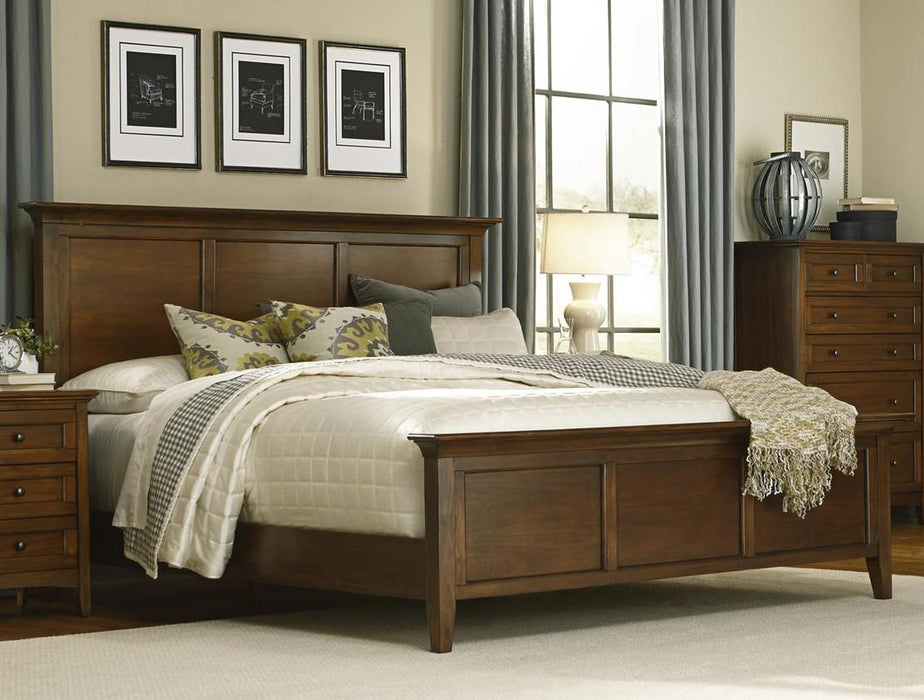 A-America Westlake Queen Panel Bed in Brown Cherry