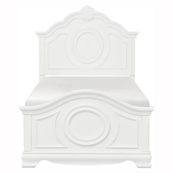 Lucida Twin Panel Bed in White 2039TW-1