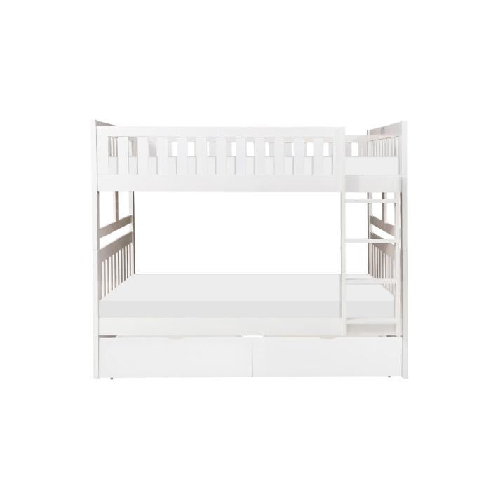 Galen Full/Full Bunk Bed w/ Storage Boxes in White B2053FFW-1*T