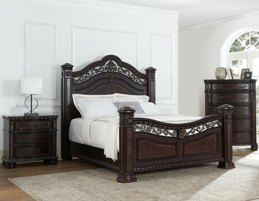 Steve Silver Monte Carlo King Poster Bed in Cocoa
