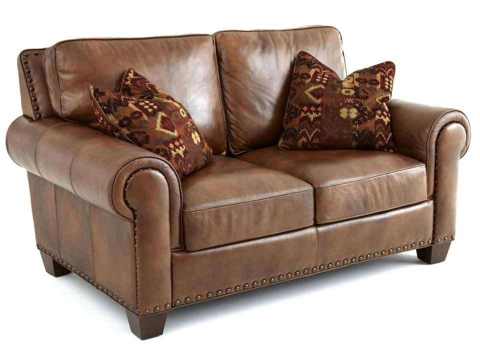 Steve Silver Silverado Loveseat w/ Two Accent Pillows in Metamorphosis Camel