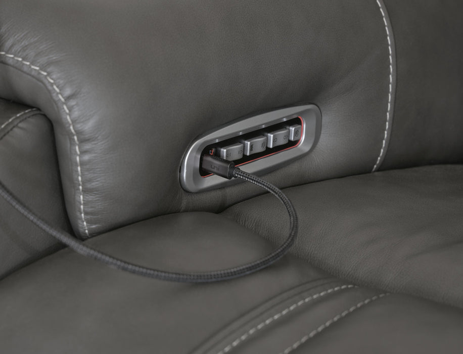 5Z - Pittson Power Reclining Sectional Loveseat with Console