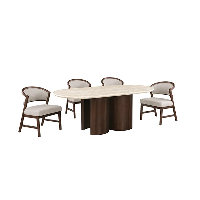 Narvik 5 Pc. Dining Table Set FM37026BR-OT-5PC-WH