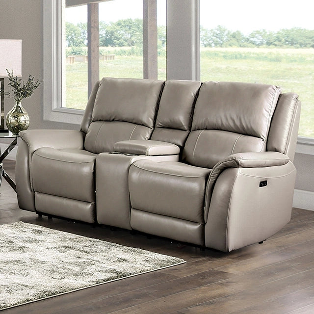 GORGIUS Power Loveseat, Light Gray