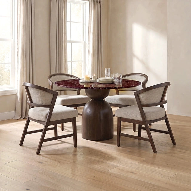 Cirava 5 Pc. Dining Table Set FM37027BR-RT-5PC-WH