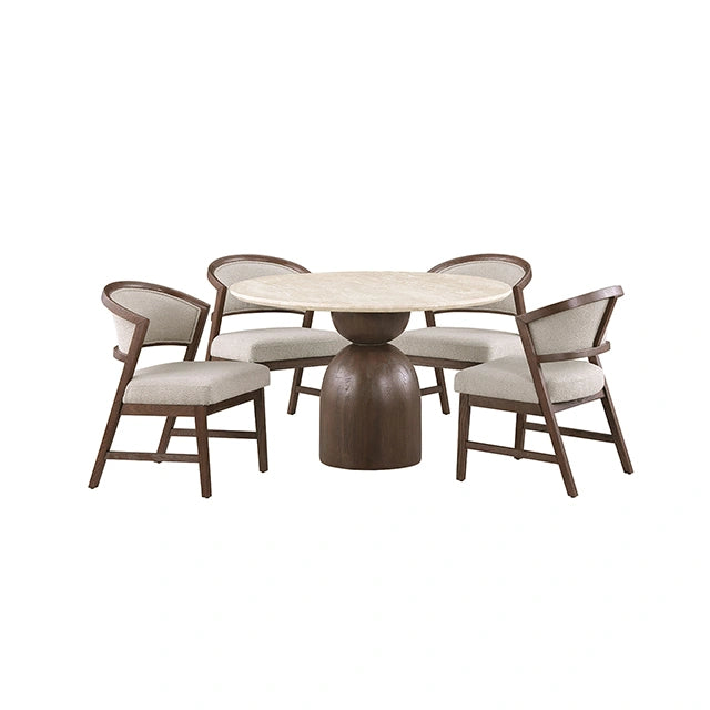 Cirava 5 Pc. Dining Table Set FM37027BR-RT-5PC-WH
