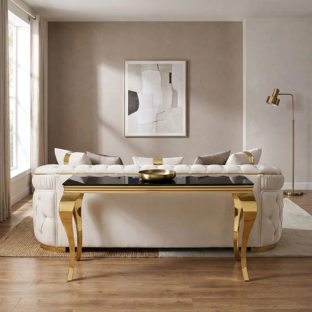 Villarsglane Sofa Table Beige/Gold