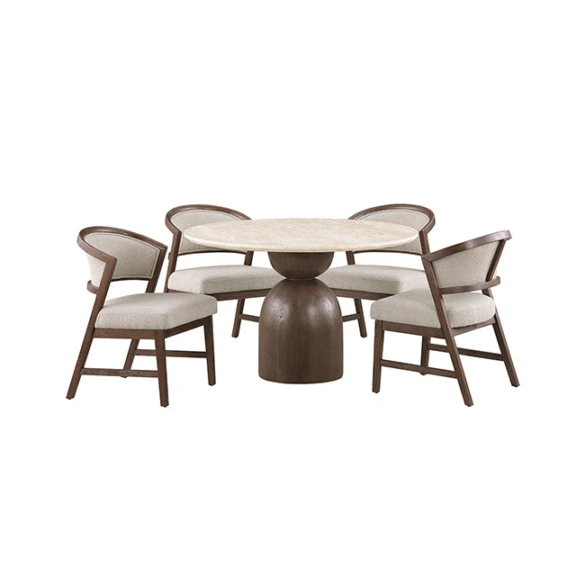 Cirava 5 Pc. Dining Table Set FM37027BR-RT-5PC-WH